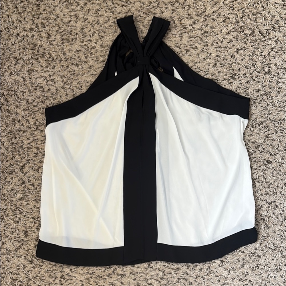 BCBGMaxAzria Black and White Halter Top